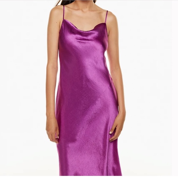 ARITZIA Cowl Neck Slip Midi Dress - Picture 2 of 4